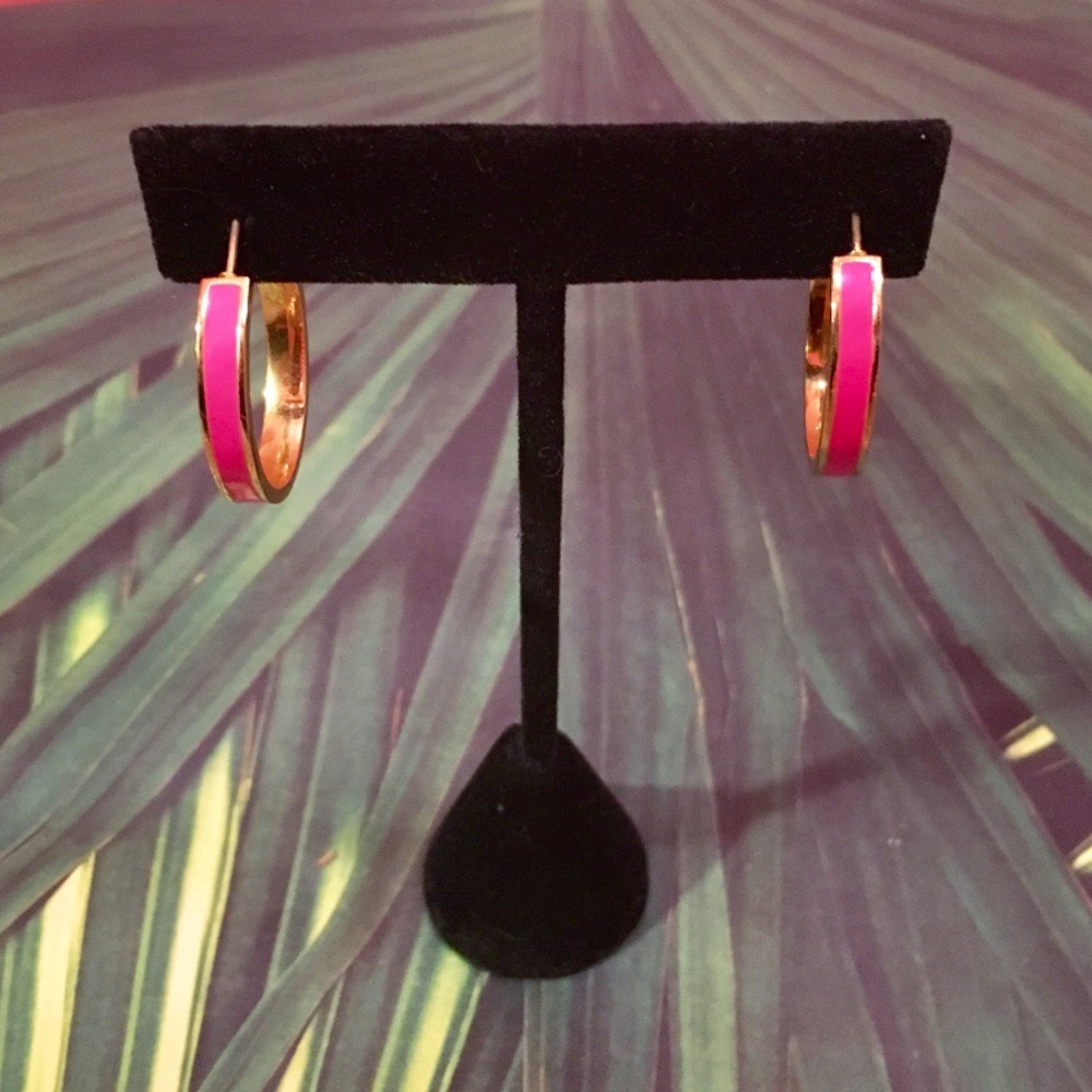 Kate Spade Bright Pink Hoop Earrings